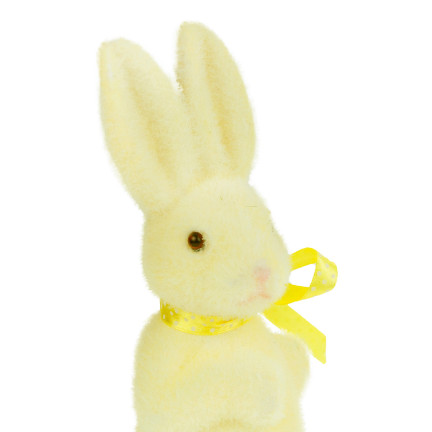 TG55589-1 zajíc, králíček, velikonoční králík, flokovaná dekorace, figurka králíčka, 22 cm