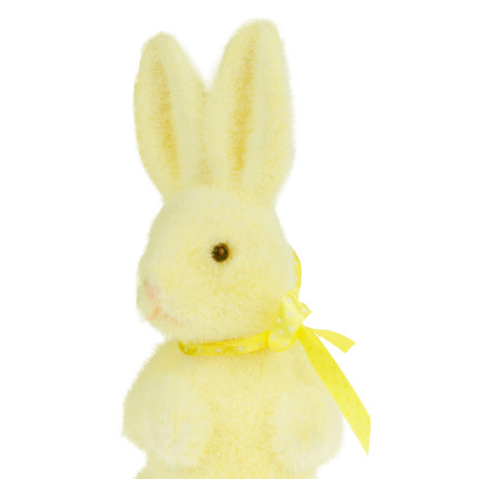TG55589-1 zajíc, králíček, velikonoční králík, flokovaná dekorace, figurka králíčka, 22 cm
