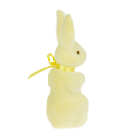 TG55589-1 zajíc, králíček, velikonoční králík, flokovaná dekorace, figurka králíčka, 22 cm