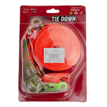 TG56142 přepravní pás 2 t/25 mm/6 m přepravní pásy s napínacím mechanismem s ráčnovým mechanismem