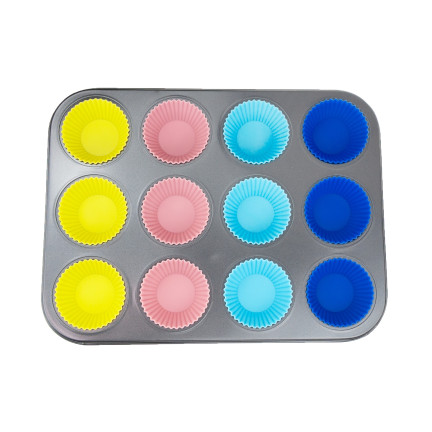 TG56237 plech na muffiny + 12 silikonových formiček na muffiny, forma na sušenky