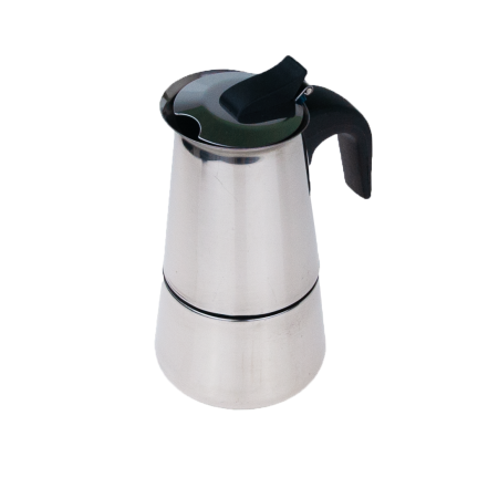 TG56285 ocelová kávovar na 2 šálky, konvička na kávu a čaj, makinetka, 100 ml