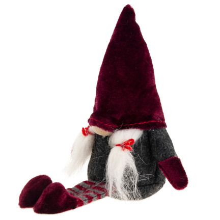 TG58155-1-G Santa Claus Gnome Velká dekorace na vánoční stromek, bordó