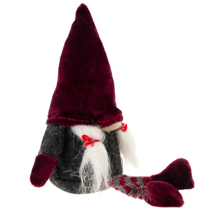 TG58155-1-G Santa Claus Gnome Velká dekorace na vánoční stromek, bordó