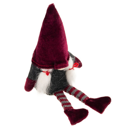 TG58155-1-G Santa Claus Gnome Velká dekorace na vánoční stromek, bordó