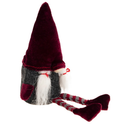 TG58155-1-G Santa Claus Gnome Velká dekorace na vánoční stromek, bordó