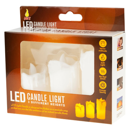 TG59562 LED svíčky, sada 3 ks, náplň do svícnu, vypadá jako vosk