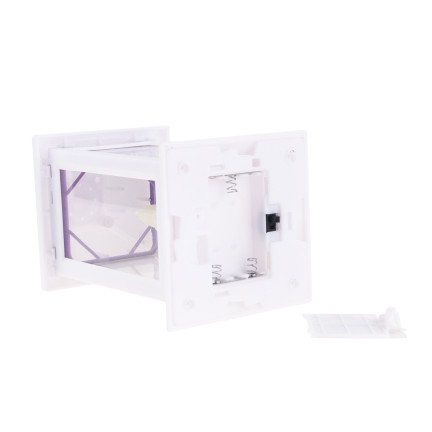 LED lucerna, bílá, na baterie, teplé světlo, imituje plamen, s uchem, výška 17 cm