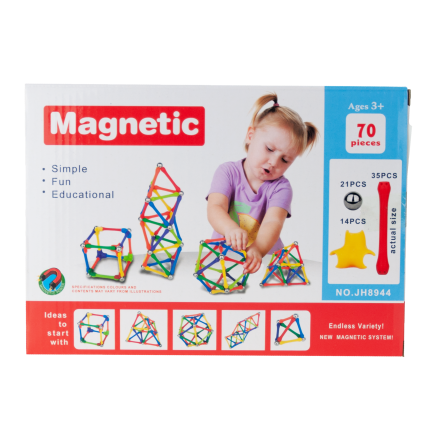TG59932 magnetické stavební kostky pro výuku, 70 dílů, skládačka