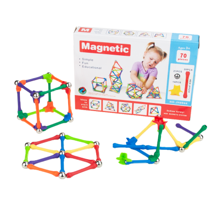 TG59932 magnetické stavební kostky pro výuku, 70 dílů, skládačka