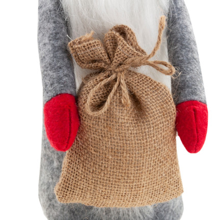 TG63073 Mikuláš, skřítek, vousatý trpaslík, velký 35 cm, ozdoba pod vánoční stromeček