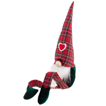 TG63095 vánoční skřítek pod stromeček, trpaslík, gnóm, Santa Claus, velký, 67 cm, ozdoba, dárek