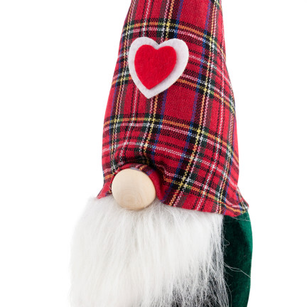 TG63095 vánoční skřítek pod stromeček, trpaslík, gnóm, Santa Claus, velký, 67 cm, ozdoba, dárek