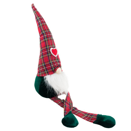 TG63095 vánoční skřítek pod stromeček, trpaslík, gnóm, Santa Claus, velký, 67 cm, ozdoba, dárek