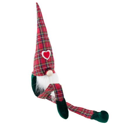 TG63095 vánoční skřítek pod stromeček, trpaslík, gnóm, Santa Claus, velký, 67 cm, ozdoba, dárek