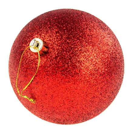 TG63128-3 červené vánoční ozdoby na stromeček, ozdoba 10 cm, sada 3 ks, nerozbitné ozdoby