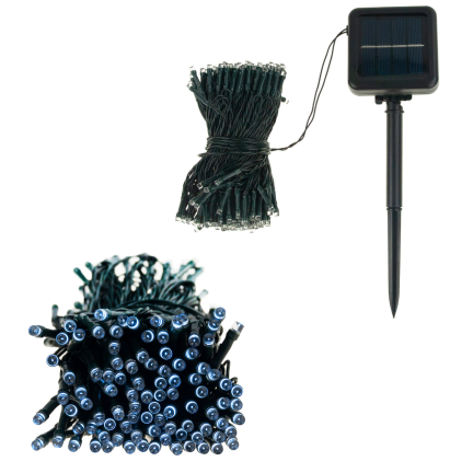 TG63191-1 vánoční světla, 200 LED, solární, studená bílá, venkovní, vánoční, zapichovací