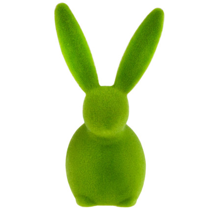 TG63631-8 zajíček, velurový králíček, velikonoční králíček, ozdoba na velikonoční aranžmá, 13 cm, zelený