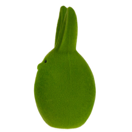 TG63634-8 zajíc, zajíček, vajíčko, flokovaný velikonoční králík, ozdoba na velikonoční věnec, 12,5 cm