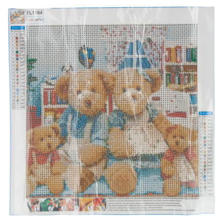 TG64203-4 diamantová výšivka, 3D malování diamanty – medvídci