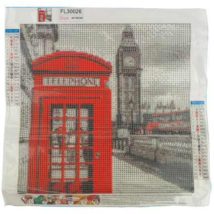 TG64203-8 – 3D diamantová výšivka, malba diamanty, diamantová mozaika, londýnská telefonní budka