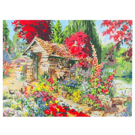 TG64616-3 obraz k malování podle čísel bez rámu, 30x40, venkovský domek