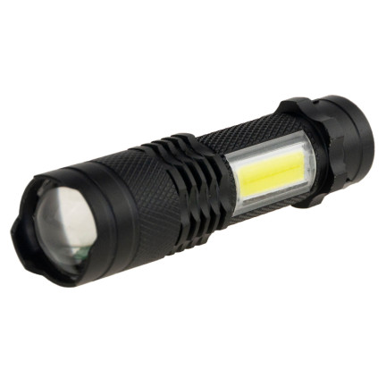 TG64636 taktická LED svítilna s zoomem, dioda Cree Q5, s USB + pouzdro