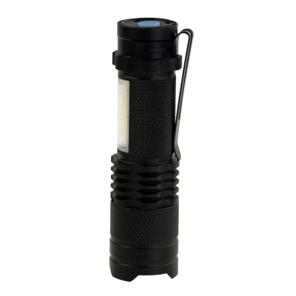 TG64636 taktická LED svítilna s zoomem, dioda Cree Q5, s USB + pouzdro