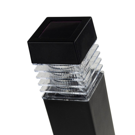 TG64670 – sada 4 ks solárních LED zahradních lamp k zapíchnutí, sloupek, černé, 39 cm
