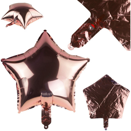 TG66234-3 fóliový balón ve tvaru hvězdy, růžový, narozeninový, hvězda, na hélium