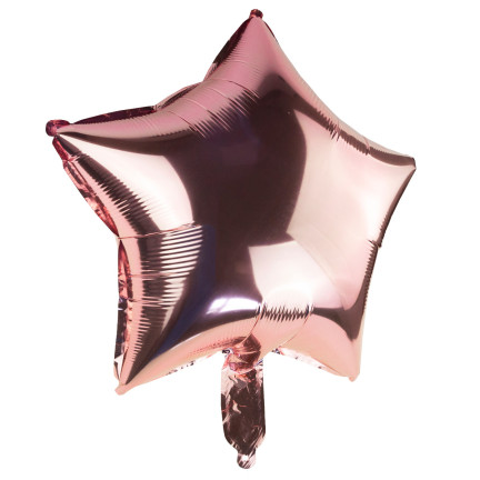 TG66234-3 fóliový balón ve tvaru hvězdy, růžový, narozeninový, hvězda, na hélium