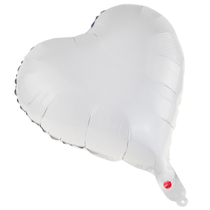TG66235-1 bílý fóliový balón ve tvaru srdce, naplněný héliem, na Valentýna, zásnuby, svatbu