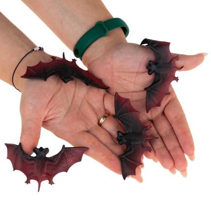 Umělí netopýři, realistické dekorace, halloweenské ozdoby, sada 4 ks.