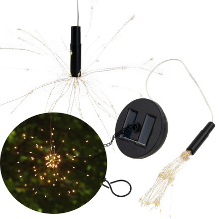 TG66764 solární lampa s efektem foukance, zahradní ohňostroj, 90 LED, solární lampičky na stromek