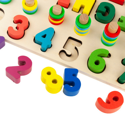 TG67011 dřevěná skládačka – montessori třídička s abecedou a číslicemi pro výuku