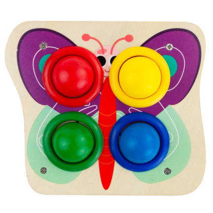 TG67016 Montessori hra s dřevěnými kolíčky + barevné kladívko na propichování