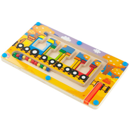 TG67022 dřevěný magnetický bludiště s vláčkem – Montessori