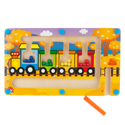 TG67022 dřevěný magnetický bludiště s vláčkem – Montessori