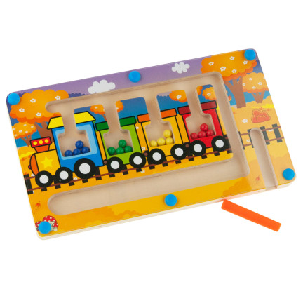 TG67022 dřevěný magnetický bludiště s vláčkem – Montessori