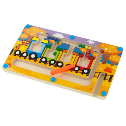 TG67022 dřevěný magnetický bludiště s vláčkem – Montessori