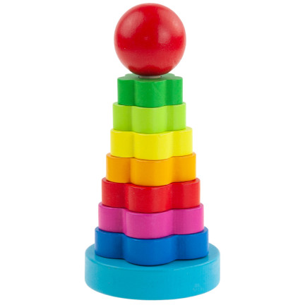 TG67026 pyramidová montessori třídička, věž, dřevěné kostky, skládačka

