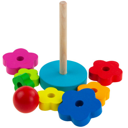 TG67026 pyramidová montessori třídička, věž, dřevěné kostky, skládačka
