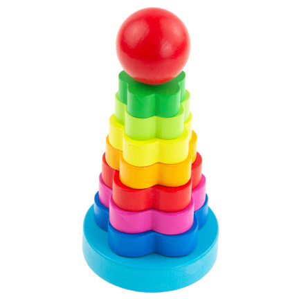 TG67026 pyramidová montessori třídička, věž, dřevěné kostky, skládačka

