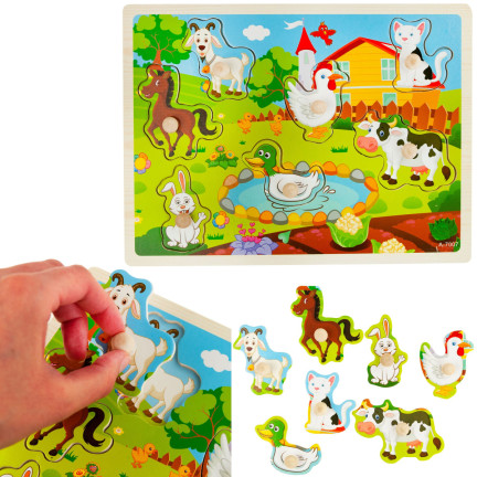 TG67287 vzdělávací kostky, puzzle s motivem farmy, skládačka pro batolata se zvířátky