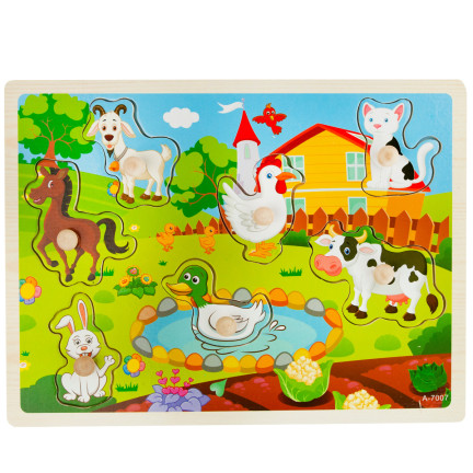 TG67287 vzdělávací kostky, puzzle s motivem farmy, skládačka pro batolata se zvířátky