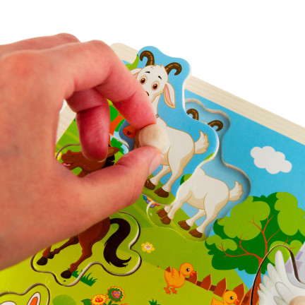 TG67287 vzdělávací kostky, puzzle s motivem farmy, skládačka pro batolata se zvířátky