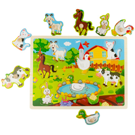 TG67287 vzdělávací kostky, puzzle s motivem farmy, skládačka pro batolata se zvířátky