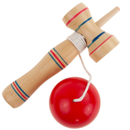 TG67313 kendama – klasická japonská dřevěná hra na obratnost, při které se chytají míčky