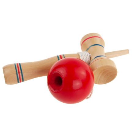 TG67313 kendama – klasická japonská dřevěná hra na obratnost, při které se chytají míčky