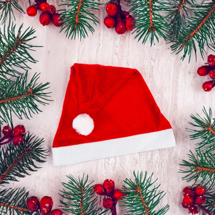 TG69514 čepice Santa Clause, plusová čepice s bambulí, univerzální velikost, červená